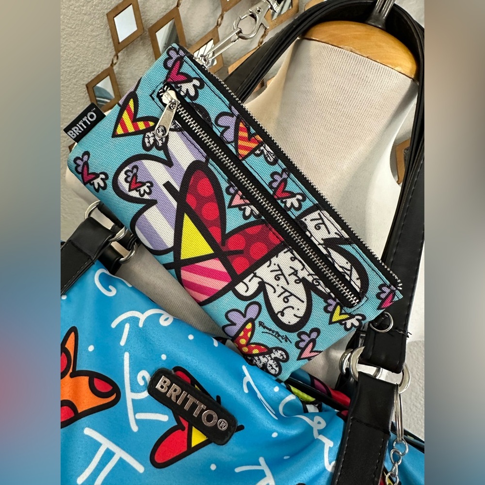 Colorful Britto Tote And Wristlet Set View 5